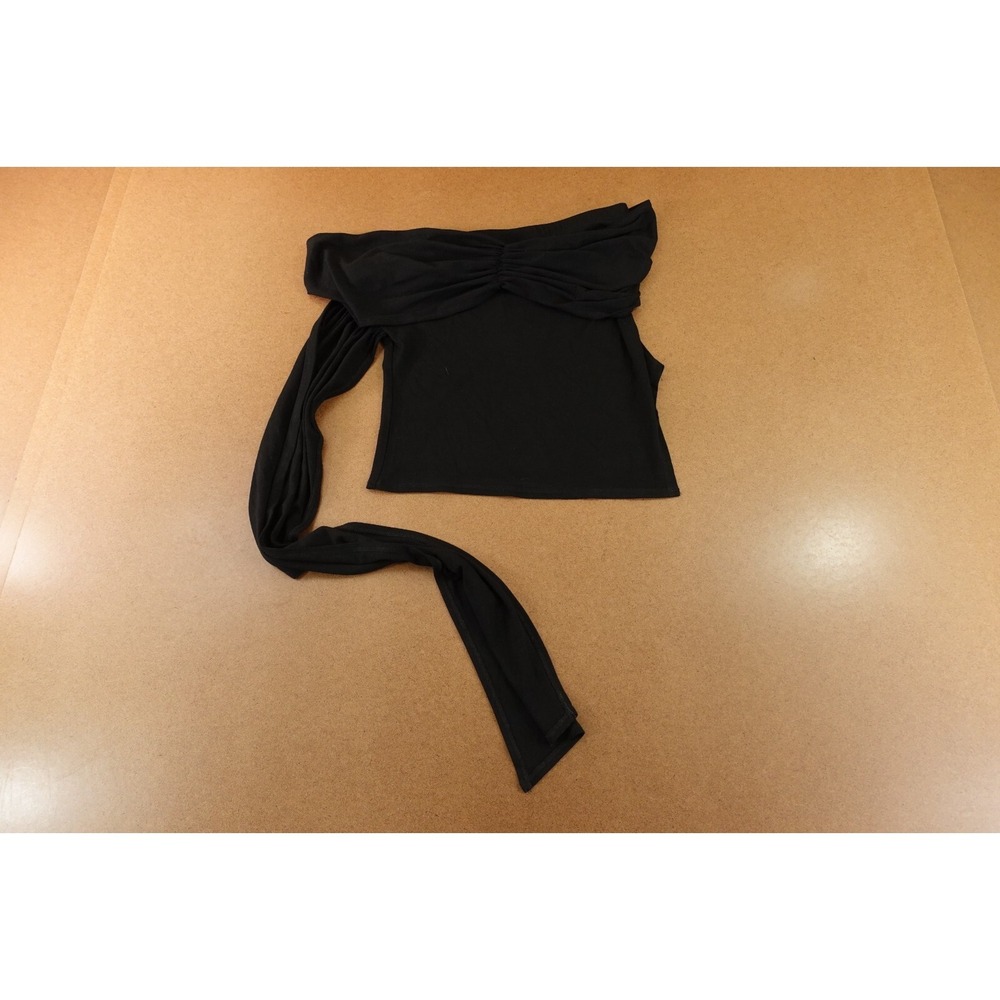 Fashion Nova Womens Size Large Black One Shoulder Fitted Top NWT